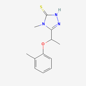 molecular formula C12H15N3OS B1275675 4-methyl-5-[1-(2-methylphenoxy)ethyl]-4H-1,2,4-triazole-3-thiol CAS No. 588673-51-2
