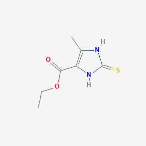 molecular formula C7H10N2O2S B1275683 Ethyl 2-mercapto-4-methyl-1H-imidazole-5-carboxylate CAS No. 57332-78-2