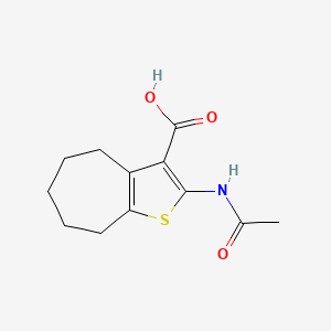 molecular formula C12H15NO3S B1275690 2-acetamido-5,6,7,8-tetrahydro-4H-cyclohepta[b]thiophene-3-carboxylic acid CAS No. 63826-34-6