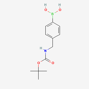 molecular formula C12H18BNO4 B1275705 4-(N-Boc-氨基甲基)苯硼酸 CAS No. 489446-42-6