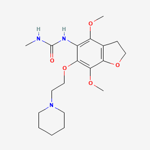 molecular formula C19H29N3O5 B12757104 N-(4,7-Dimethoxy-6-(2-piperidinoethoxy)-2,3-dihydro-5-benzofuranyl)-N'-methylurea CAS No. 102433-26-1