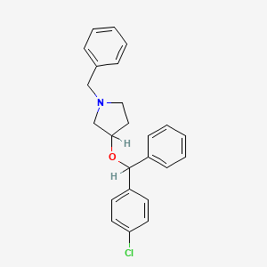 molecular formula C24H24ClNO B12757145 1-Benzyl-3-(p-chloro-alpha-phenylbenzyloxy)pyrrolidine CAS No. 102367-07-7