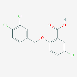 molecular formula C14H9Cl3O3 B1275726 5-氯-2-[(3,4-二氯苄基)氧基]苯甲酸 CAS No. 62176-37-8