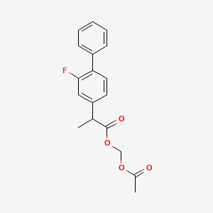 molecular formula C18H17FO4 B12757382 Acetoxymethyl 2-(2-fluoro-4-biphenylyl)propionate CAS No. 91503-72-9