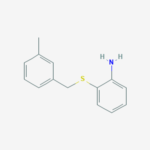 molecular formula C14H15NS B1275750 2-[(3-METHYLBENZYL)THIO]ANILINE CAS No. 710967-01-4