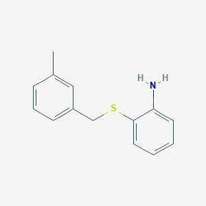 molecular formula C14H15NS B1275750 2-[(3-Methylphenyl)methylsulfanyl]aniline CAS No. 710967-01-4