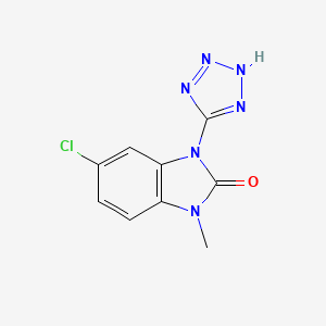 molecular formula C9H7ClN6O B12757797 2H-Benzimidazol-2-one, 1,3-dihydro-5-chloro-1-methyl-3-(1H-tetrazol-5-yl)- CAS No. 89660-08-2