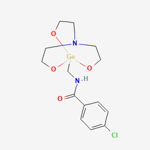 molecular formula C14H19ClGeN2O4 B12758163 Benzamide, 4-chloro-N-(2,8,9-trioxa-5-aza-1-germabicyclo(3.3.3)undec-1-ylmethyl)- CAS No. 110954-15-9