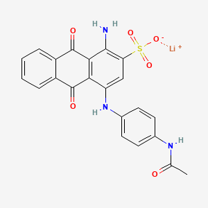 molecular formula C22H16LiN3O6S B12758175 2-Anthracenesulfonic acid, 4-((4-(acetylamino)phenyl)amino)-1-amino-9,10-dihydro-9,10-dioxo-, monolithium salt CAS No. 75431-63-9