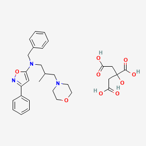 molecular formula C30H37N3O9 B12758180 beta-Methyl-N-(3-phenyl-5-isoxazolyl)-N-(phenylmethyl)-4-morpholinepropanamine citrate CAS No. 103785-31-5