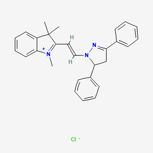 molecular formula C28H28ClN3 B12758184 3H-Indolium, 2-(2-(4,5-dihydro-3,5-diphenyl-1H-pyrazol-1-yl)ethenyl)-1,3,3-trimethyl-, chloride CAS No. 52204-20-3