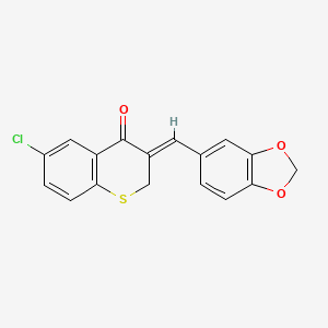 molecular formula C17H11ClO3S B12758187 (Z)-2,3-Dihydro-3-(1,3-benzodioxol-5-ylmethylene)-6-chloro-4H-1-benzothiopyran-4-one CAS No. 130689-10-0