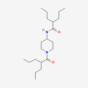 molecular formula C21H40N2O2 B12758202 Pentanamide, N-(1-(1-oxo-2-propylpentyl)-4-piperidinyl)-2-propyl- CAS No. 128960-25-8