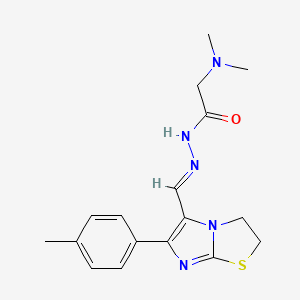 molecular formula C17H21N5OS B12758211 N,N-Dimethylglycine ((2,3-dihydro-6-p-tolylimidazo(2,1-b)thiazol-5-yl)methylene)hydrazide CAS No. 102410-39-9