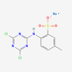 molecular formula C10H7Cl2N4NaO3S B12758237 Sodium 4-((4,6-dichloro-1,3,5-triazin-2-yl)amino)toluene-3-sulphonate CAS No. 94199-98-1