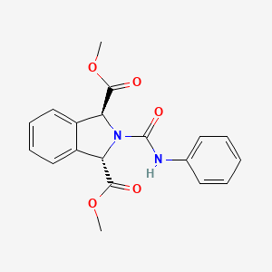molecular formula C19H18N2O5 B12758241 trans-2-Carbaniloyl-1,3-isoindolinedicarboxylic acid CAS No. 91579-23-6
