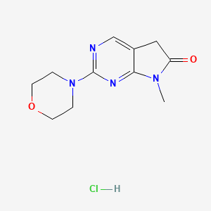 molecular formula C11H15ClN4O2 B12758261 7-methyl-2-(4-morpholinyl)-5,7-Dihydro-6H-pyrrolo(2,3-d)pyrimidin-6-one monohydrochloride CAS No. 122113-12-6
