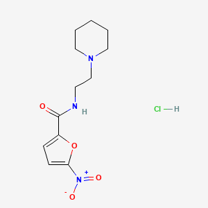 molecular formula C12H18ClN3O4 B12758271 2-Furancarboxamide, 5-nitro-N-(2-(1-piperidinyl)ethyl)-, monohydrochloride CAS No. 133628-35-0