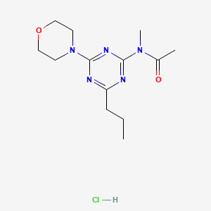 molecular formula C13H22ClN5O2 B12758272 Acetamide, N-methyl-N-(4-(4-morpholinyl)-6-propyl-1,3,5-triazin-2-yl)-, monohydrochloride CAS No. 127375-19-3
