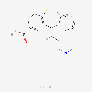 molecular formula C20H22ClNO2S B12758322 11-(3-Dimethylaminopropylidene)-6,11-dihydrodibenzo(b,e)thiepine-2-carboxylic acid HCl CAS No. 138970-99-7