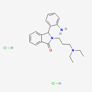 molecular formula C21H29Cl2N3O B12758331 3-(2-Aminophenyl)-2-(3-diethylaminopropyl)isoindolin-1-one dihydrochloride dihydrate CAS No. 116887-12-8