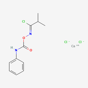 molecular formula C11H13CaCl3N2O2 B12758348 calcium;[(Z)-(1-chloro-2-methylpropylidene)amino] N-phenylcarbamate;dichloride CAS No. 171199-27-2