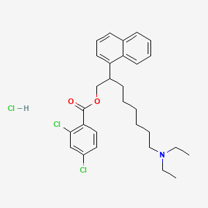 molecular formula C29H36Cl3NO2 B12758353 8-(Diethylamino)-2-(1-naphthalenyl)octyl 2,4-dichlorobenzoate hydrochloride CAS No. 119585-25-0