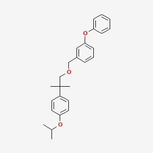 molecular formula C26H30O3 B12758390 Benzene, 1-((2-(4-(1-methylethoxy)phenyl)-2-methylpropoxy)methyl)-3-phenoxy- CAS No. 80844-11-7