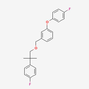 molecular formula C23H22F2O2 B12758403 Benzene, 1-(4-fluorophenoxy)-3-((2-(4-fluorophenyl)-2-methylpropoxy)methyl)- CAS No. 80843-97-6
