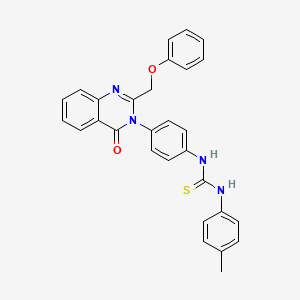 molecular formula C29H24N4O2S B12758420 Thiourea, N-(4-methylphenyl)-N'-(4-(4-oxo-2-(phenoxymethyl)-3(4H)-quinazolinyl)phenyl)- CAS No. 118526-04-8