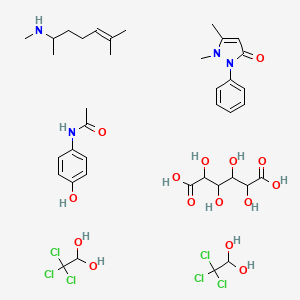 molecular formula C38H56Cl6N4O15 B12758450 Midrin CAS No. 8057-13-4