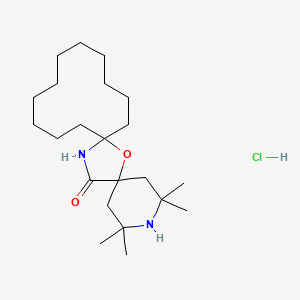 molecular formula C22H41ClN2O2 B12758463 2,2,4,4-Tetramethyl-7-oxa-3,20-diazadispiro(5.1.11.2)henicosan-21-one hydrochloride CAS No. 73833-37-1