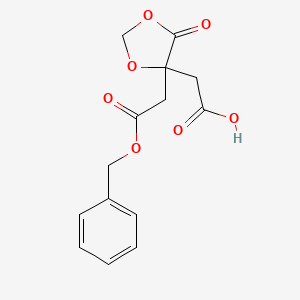 molecular formula C14H14O7 B12758477 beta-(Hydroxymethoxy)tricarballylic acid gamma-lactone benzyl ester CAS No. 109100-88-1