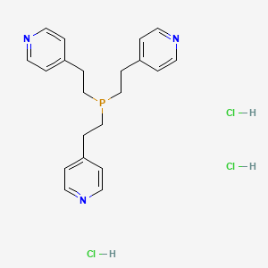 molecular formula C21H27Cl3N3P B12758507 Pyridine, 4,4',4''-(phosphinylidynetri-2,1-ethanediyl)tris-, trihydrochloride CAS No. 172421-38-4
