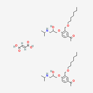 molecular formula C48H78N2O12 B12758588 (E)-but-2-enedioic acid;1-[3-(heptoxymethyl)-4-[2-hydroxy-3-(propan-2-ylamino)propoxy]phenyl]ethanone CAS No. 104450-48-8
