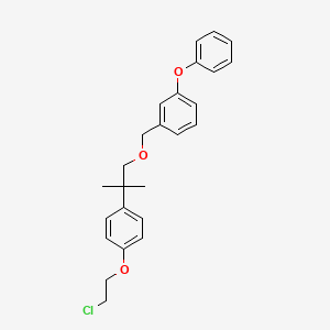 molecular formula C25H27ClO3 B12758604 Benzene, 1-((2-(4-(2-chloroethoxy)phenyl)-2-methylpropoxy)methyl)-3-phenoxy- CAS No. 80854-09-7