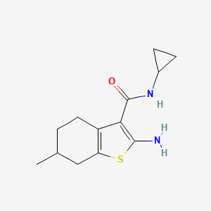 molecular formula C13H18N2OS B1275868 2-氨基-N-环丙基-6-甲基-4,5,6,7-四氢-1-苯并噻吩-3-甲酰胺 CAS No. 590360-08-0