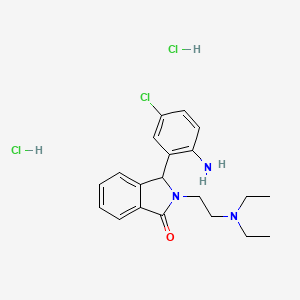 molecular formula C20H26Cl3N3O B12758685 3-(2-amino-5-chlorophenyl)-2-[2-(diethylamino)ethyl]-3H-isoindol-1-one;dihydrochloride CAS No. 116870-81-6