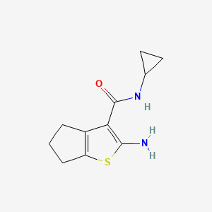 molecular formula C11H14N2OS B1275869 2-amino-N-cyclopropyl-5,6-dihydro-4H-cyclopenta[b]thiophene-3-carboxamide CAS No. 590360-10-4