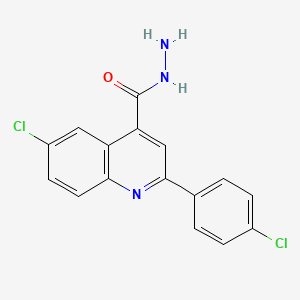 molecular formula C16H11Cl2N3O B1275870 6-Chloro-2-(4-chlorophenyl)quinoline-4-carbohydrazide CAS No. 590360-17-1