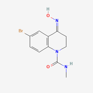 molecular formula C11H12BrN3O2 B12758702 6-Bromo-4-oximino-1-methylcarbamoyl-1,2,3,4-tetrahydroquinoline CAS No. 81892-50-4