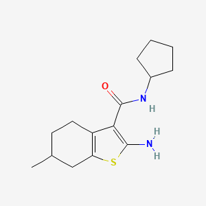 molecular formula C15H22N2OS B1275871 2-amino-N-cyclopentyl-6-methyl-4,5,6,7-tetrahydro-1-benzothiophene-3-carboxamide CAS No. 590376-42-4
