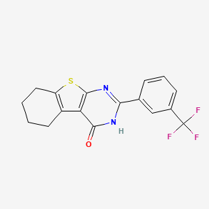 molecular formula C17H13F3N2OS B12758716 Benzothieno(2,3-d)pyrimidin-4(1H)-one, 5,6,7,8-tetrahydro-2-(3-(trifluoromethyl)phenyl)- CAS No. 120354-29-2