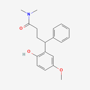 molecular formula C19H23NO3 B12758724 N,N-Dimethyl-2-hydroxy-5-methoxy-gamma-phenylbenzenebutanamide CAS No. 129841-23-2
