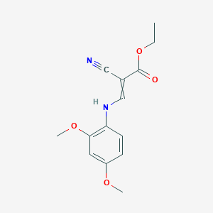 molecular formula C14H16N2O4 B1275877 Ethyl 2-cyano-3-[(2,4-dimethoxyphenyl)amino]prop-2-enoate 