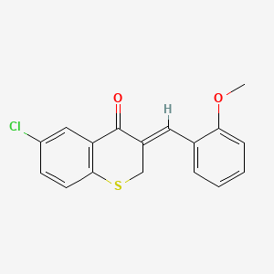 molecular formula C17H13ClO2S B12758776 (Z)-2,3-Dihydro-6-chloro-3-((2-methoxyphenyl)methylene)-4H-1-benzothiopyran-4-one CAS No. 130689-07-5