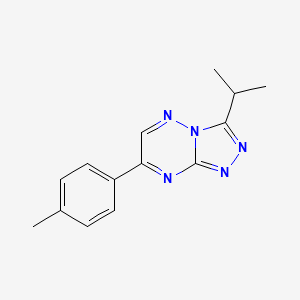 molecular formula C14H15N5 B12758779 1,2,4-Triazolo(4,3-b)(1,2,4)triazine, 3-(1-methylethyl)-7-(4-methylphenyl)- CAS No. 86870-02-2