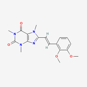 molecular formula C18H20N4O4 B12758782 (E)-8-(2,3-Dimethoxystyryl)caffeine CAS No. 147700-17-2