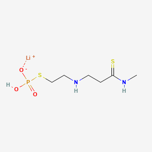molecular formula C6H14LiN2O3PS2 B12758799 lithium;hydroxy-[2-[[3-(methylamino)-3-sulfanylidenepropyl]amino]ethylsulfanyl]phosphinate CAS No. 127914-25-4