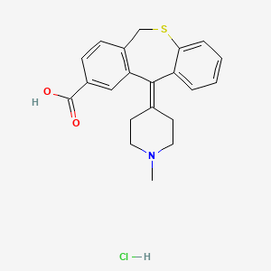 molecular formula C21H22ClNO2S B12758804 Dibenzo(b,e)thiepin-9-carboxylic acid, 6,11-dihydro-11-(1-methyl-4-piperidinylidene)-, hydrochloride CAS No. 138970-91-9